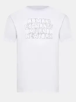 Armani Exchange: Белая футболка 