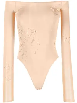 MM6 Maison Margiela: Бежевый боди 