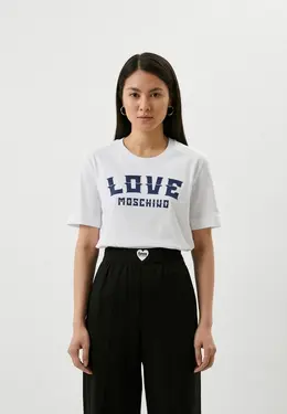 Love Moschino: Белая футболка 