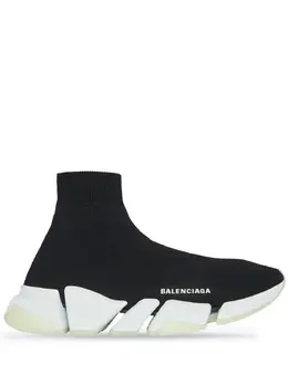 Balenciaga: Чёрные кроссовки Speed.2