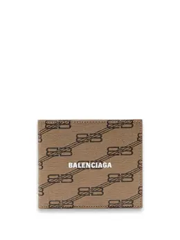 Balenciaga: Бежевый картхолдер BB