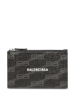 Balenciaga: Чёрный картхолдер BB