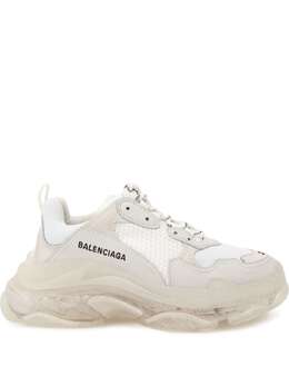 Balenciaga: Белые кроссовки Triple S Clear Sole