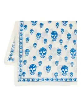 Alexander McQueen: Шарф  Skull с принтом