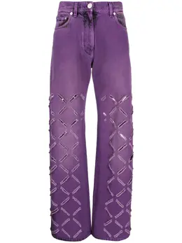 Versace: Рваные джинсы 