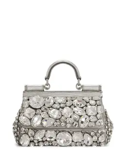 Dolce & Gabbana: Серебристая сумка  Sicily