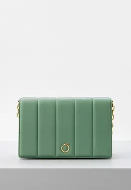 Trussardi: Зелёная сумка 