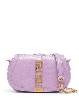 Versace: Фиолетовая сумка  Greca