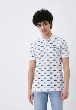 Lacoste: Белое поло 