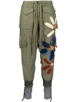 Greg Lauren: Брюки с растительным принтом 