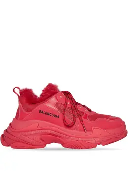 Balenciaga: Бордовые кроссовки  Triple S