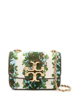 Tory Burch: Коричневая сумка через плечо Double T