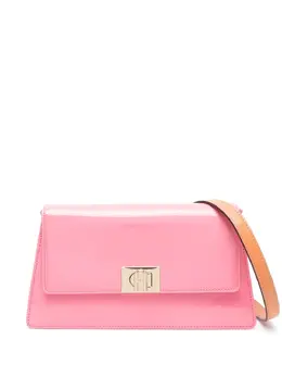 Furla: Розовая сумка через плечо 