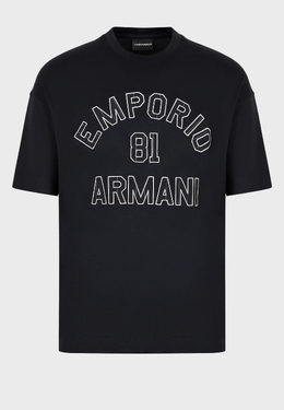 EMPORIO ARMANI: Синяя футболка