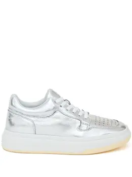 MM6 Maison Margiela: Серебристые кроссовки 