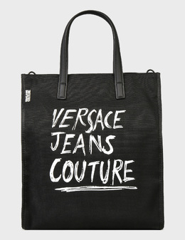 VERSACE JEANS COUTURE: Чёрная сумка 