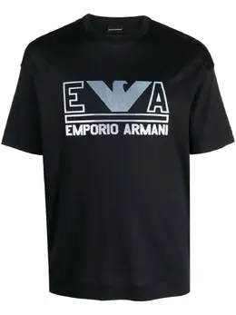 Emporio Armani: Голубая футболка