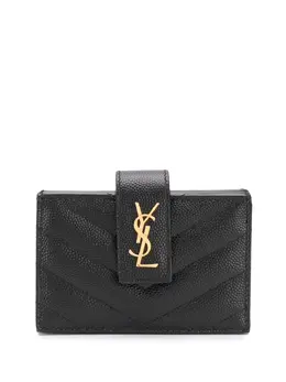 Saint Laurent: Чёрный картхолдер Monogram