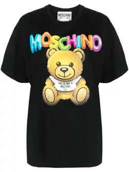 Moschino: Чёрная футболка  Teddy Bear