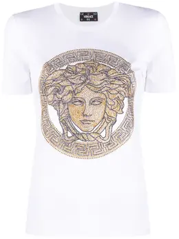 Versace: Футболка  La Medusa со стразами