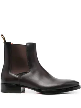 Santoni: Чёрные ботинки 