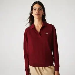 Lacoste: Бордовое поло 