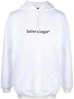 Balenciaga: Белая толстовка New Copyright