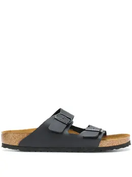 Birkenstock: Чёрные сандалии  Arizona Birko Flor