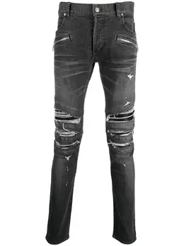 Balmain: Рваные джинсы 