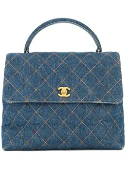 Chanel Pre-Owned: Голубая сумка-шоппер 