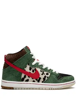 Nike: Зелёные кроссовки SB Dunk High Pro QS