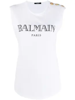 Balmain: Майка с принтом