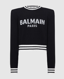 Balmain: Чёрный свитер 