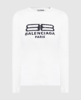 Balenciaga: Белый свитер 