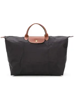 Longchamp: Чёрная сумка  Le Pliage Original