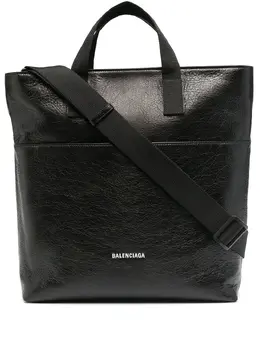 Balenciaga: Чёрная сумка-шоппер Explorer