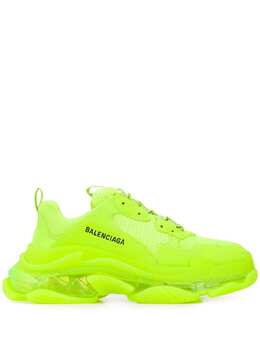 Balenciaga: Чёрные кроссовки Triple S Clear Sole