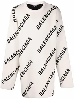 Balenciaga: Белый свитер Crew