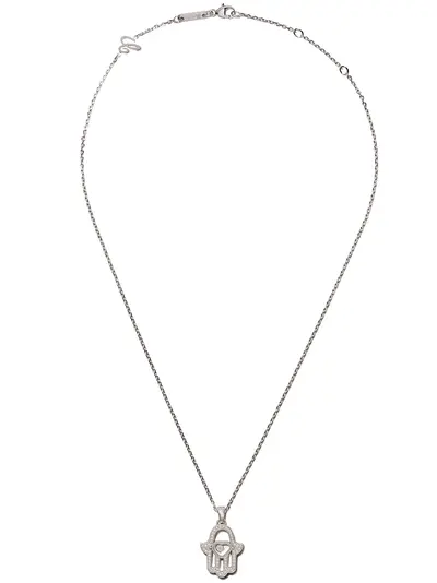 Chopard 18kt white gold Good Luck Charms diamond pendant necklace