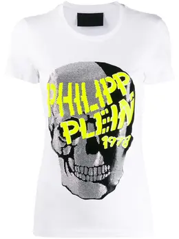 Philipp Plein: Белая футболка  Skull