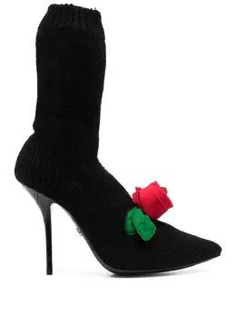Dolce & Gabbana: Чёрные ботинки  Rose