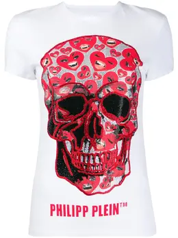 Philipp Plein: Белая футболка  Skull