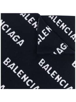 Balenciaga: Синий шарф Navy