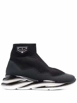 Philipp Plein: Чёрные кроссовки  Skywalker