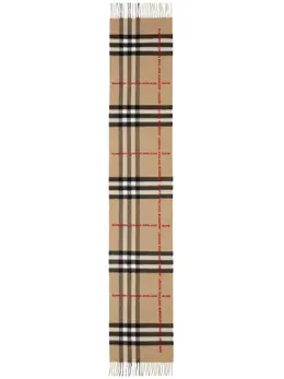 Burberry: Бежевый шарф  Classic Check