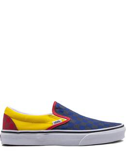 Vans: Голубые кроссовки Classic Slip On