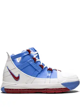 Nike: Голубые кроссовки  Zoom Lebron III QS