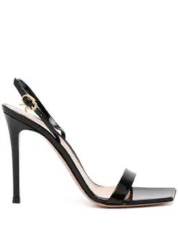 Gianvito Rossi: Чёрные сандалии  Ribbon