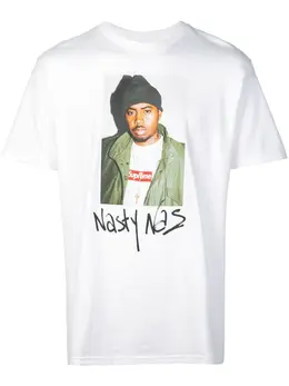 Supreme: Футболка  Nasty Nas с принтом
