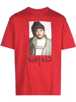 Supreme: Футболка  Nasty Nas с принтом